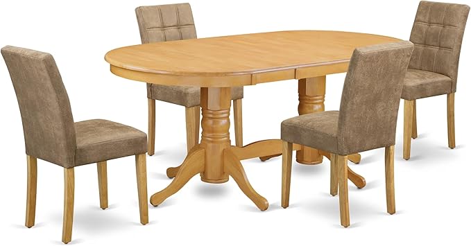 East West Furniture VAAS5-OAK-28 5 Piece Mid Century Modern Dining Set Consists by EastWestFurniture