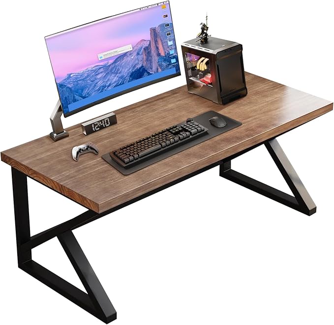 Solid Wood Computer Desk 55-inch Large Office Desk Home Simple Modern Long Desk - Image 6