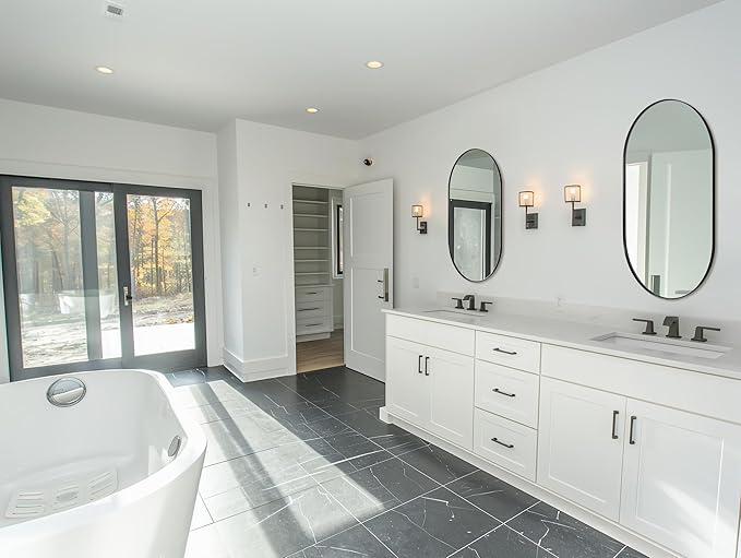 ANDY STAR Oval Mirrors for Bathroom, 24x40’’ Black Vanity Mirror, 1’’ Deep - Image 8