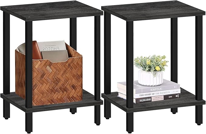 TUTOTAK End Table, Side Table, Nightstand, 2-Tier Storage Shelf, Sofa Table by WelcometotheTUTOTAKHome