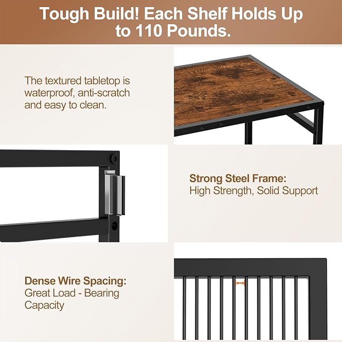 3-Tier Kitchen Cart with Adjustable Shelves - Image 3