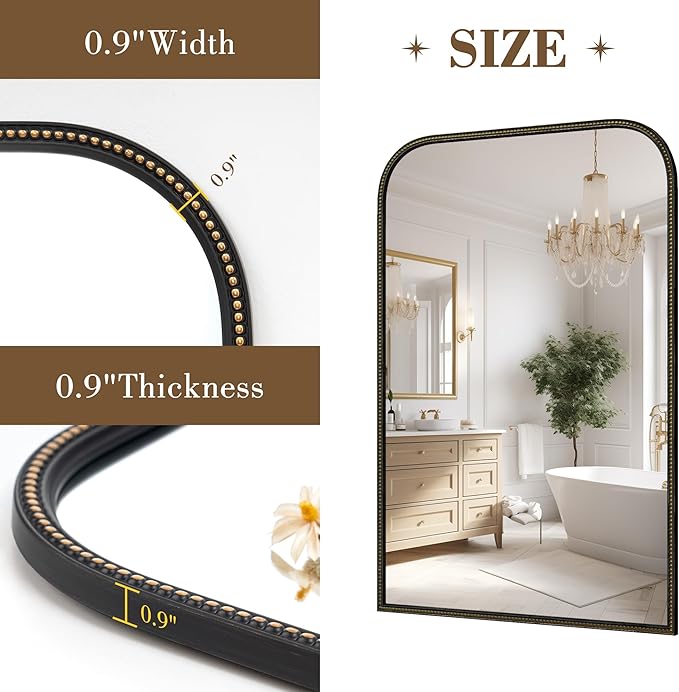 Axeman 32x48 Rounded Rectangular Wall Mirror, Decorative Bathroom Mirror - Image 5