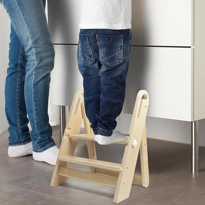WOOD CITY Step Stool Foldable for Toddlers, Adjustable Kids Step Stool for - Image 9