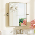 Keonjinn Brushed Nickel Pivot Mirror Bathroom, Modern Metal Framed Vanity by Keonjinn
