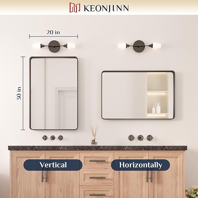 Keonjinn Black Bathroom Mirror, 20 x 30 Inch Rounded Rectangle Matte Black - Image 8
