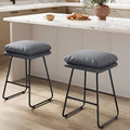 VASAGLE Bar Stools Set of 2, Counter Height Bar Stools, Leather Counter Stools by VASAGLEbySONGMICSHOME