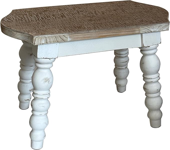 Wooden Bathroom Farmhouse Step Stool, Wood Foot Stool - Image 6
