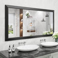 Amorho Black Bathroom Mirror, 60 X30 Inch Thick Metal Framed Wall Mirrors by Amorho