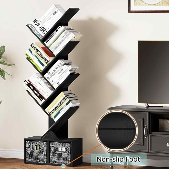 Vagusicc Tree Bookshelf, 6 Tier Bookshelf - Image 6