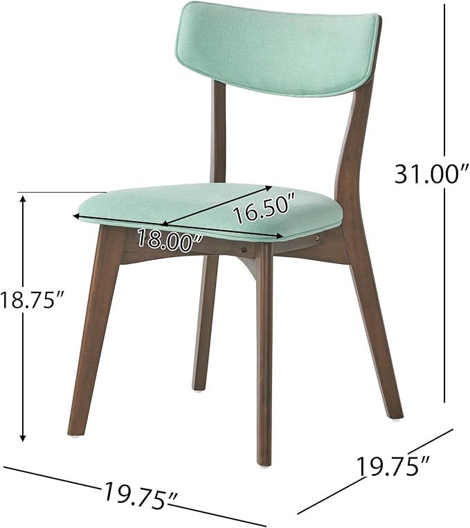 Christopher Knight Home Abrielle Mid-Century Modern Fabric Dining Chairs - Image 3