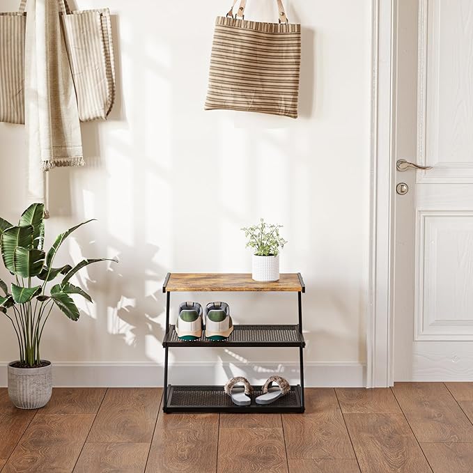 Shoe Rack, Z-Frame Wooden Shoe Shelf - Image 4