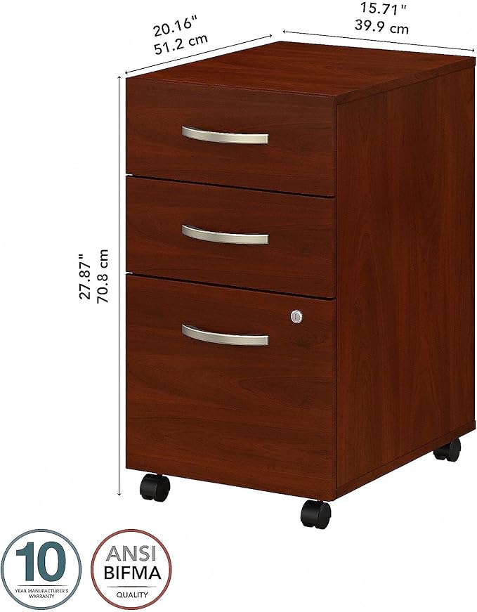Bush Business Furniture 3 Drawer Mobile File Cabinet - Image 3