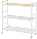 3-Tier Metal Storage Rack with Industrial Wheels, Mesh Shelving Unit with by Unknown