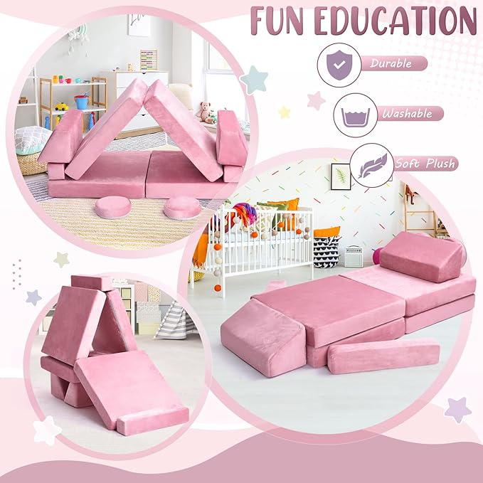 10Pcs Kids Play Couch, Toddler Sofa, Modular Kids Couch - Image 5