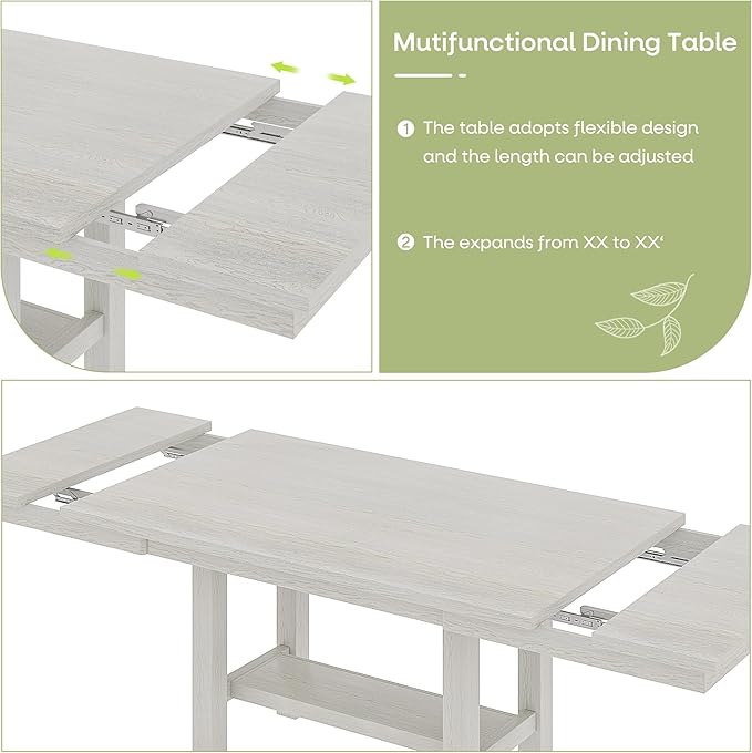 Solid Wood Extendable Farmhouse Dining Table - Image 4