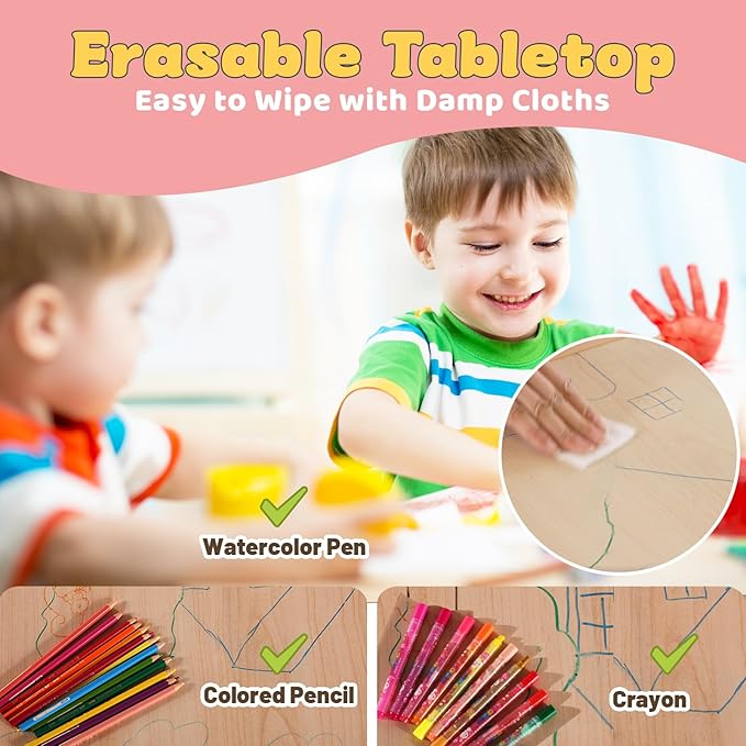 FUNLIO Kids Table and 2 Chairs Set - Image 4