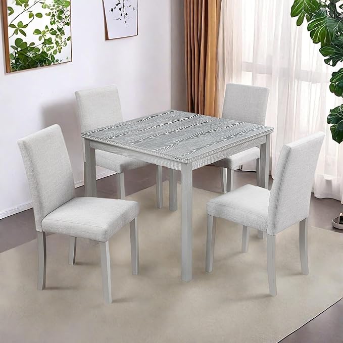 Dining Table Set for 4, 5-Piece Kitchen Table & Chairs Set - Image 2