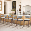 Upholstered Counter Height Bar Stools Set of 6, Kitchen Island Stools by COLAMYINC
