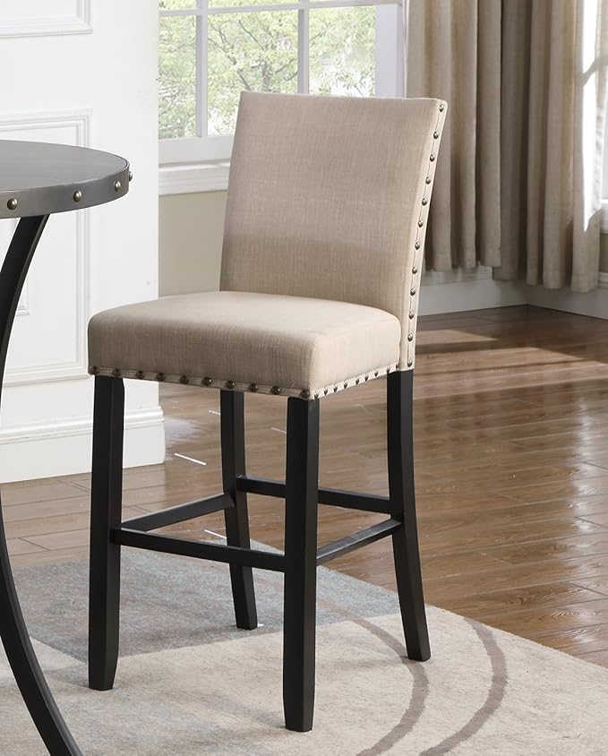 Roundhill Furniture Biony Fabric Bar Stools - Image 2