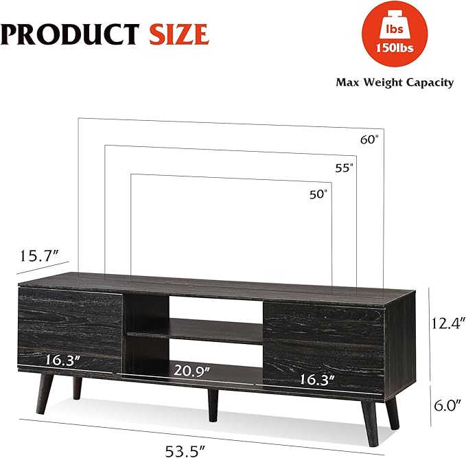 WLIVE TV Stand for 55 60 inch TV, Modern Entertainment Center - Image 3