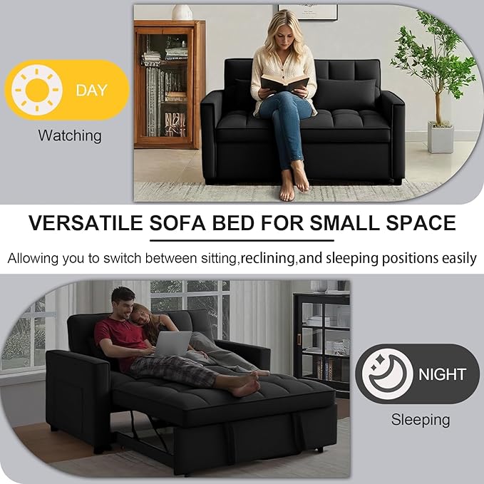 3 in1 Sofa Bed, Pull-Out Sleeper Sofa Bed - Image 5