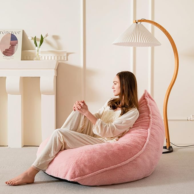 BYBYME Bean Bag Chairs Sherpa Lazy Sofa, Giant Beanbag Chairs - Image 9
