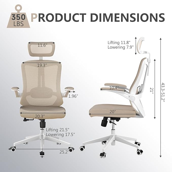 Desk Offiice Chair, Ergonomic Comfy Mesh Chair, Home High Back Gaming Executive - Image 2