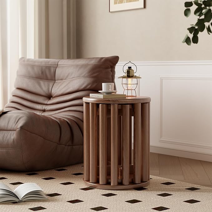 Stackable Stools Set of 4, Wooden Stools 18 Inch Stool Nesting Side Tables - Image 7