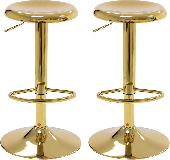 CAROLMADE Bar Stools Set of 2, Adjustable Metal Bar stools Swivel Counter by CAROLMADE