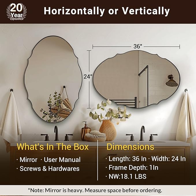 ANDY STAR Scalloped Oval Mirror - Image 2