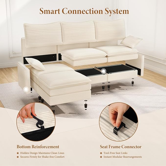 Vesgantti Large Modular Sectional Sofa, Big Comfy Cloud Couch - Image 5