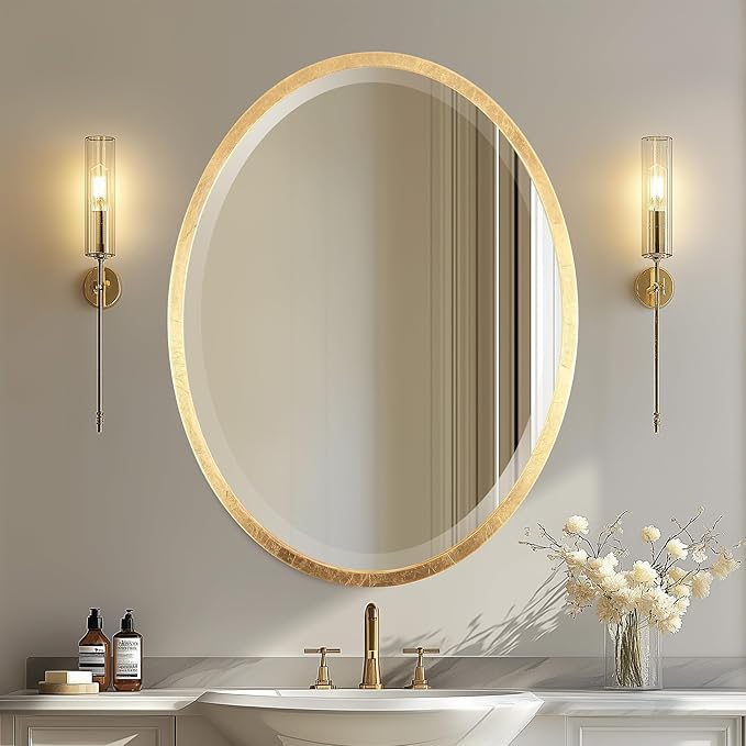 OVALCREST - Oval Wooden Beveled Wall Mirror by OVALCREST