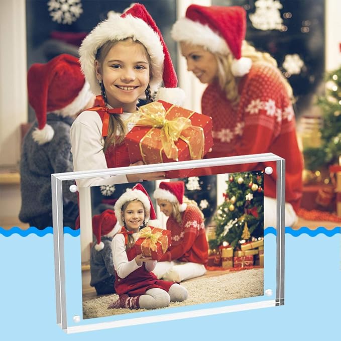 HELPLEX Acrylic Frames, 2 Pack 4x6, 20mm Thicker Frameless Clear Frame - Image 5