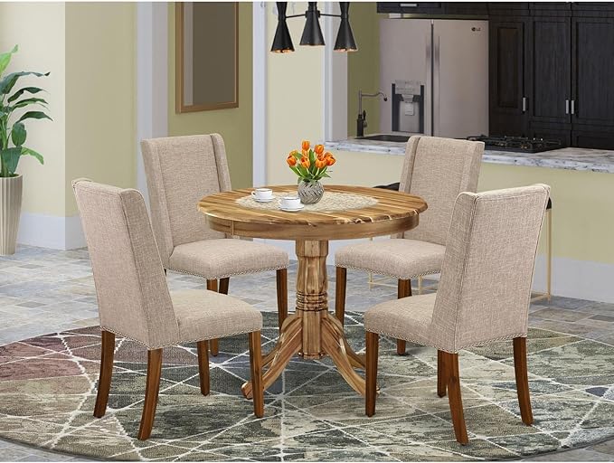 East West Furniture ANFL5-ANA-04 5 Piece Kitchen Table Set - Image 6