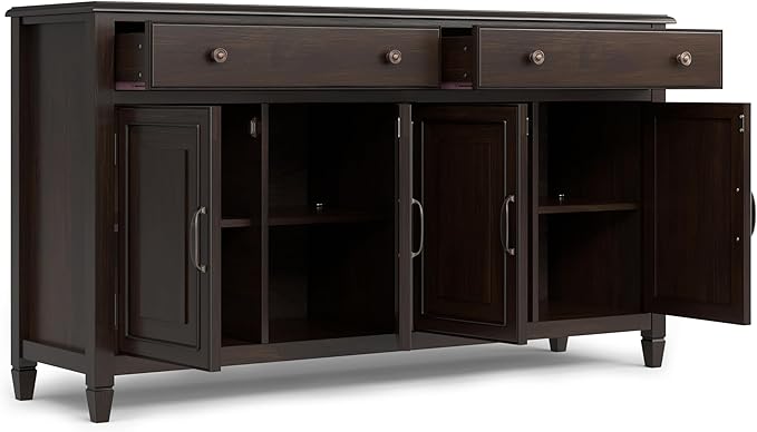 SIMPLIHOME Connaught SOLID WOOD 67 inch Wide Traditional Large Sideboard Buffet - Image 4