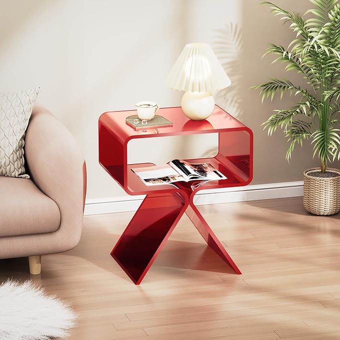 Acrylic Nightstand Side Table Modern Design Clear Home Decor Display End Table - Image 5