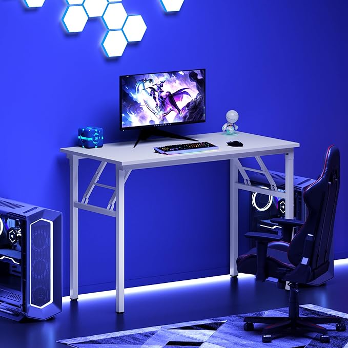 DlandHome Folding Desk Small Desk 31.5 inches Computer Desk - Image 7