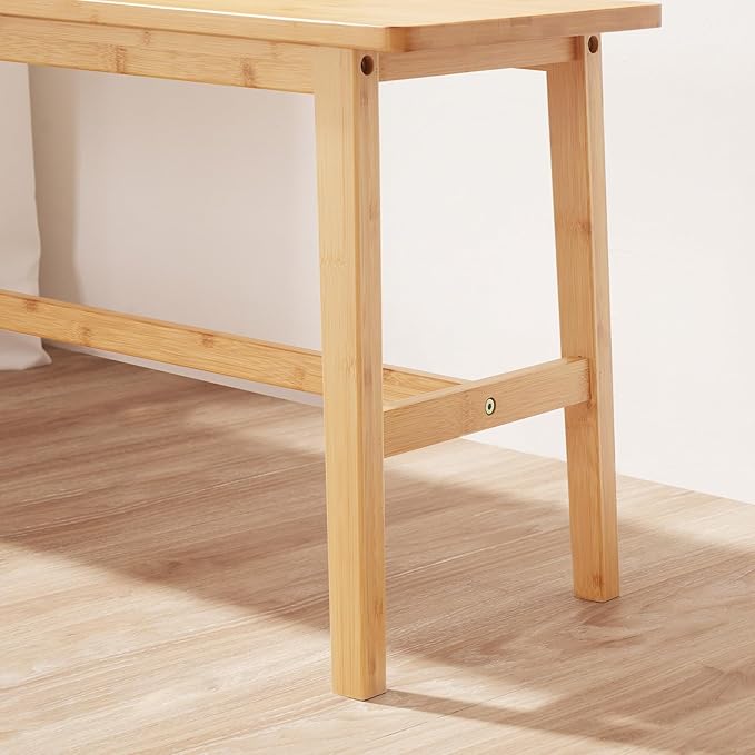 HOOBRO 39.3'' Bamboo Dining Bench, Farmhouse Table Bench, Kitchen & Living Room - Image 8