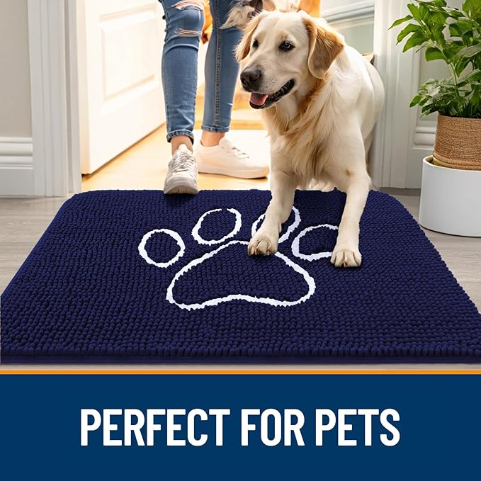 OLANLY Door Mat for Muddy Dog Paws 36x24, Ultra Absorbent Chenille Mud Doormat - Image 6