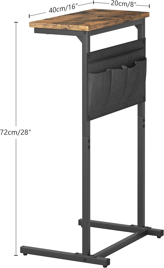 C Shaped End Table, Side Table for Sofa, Small TV Tray, Couch Table - Image 3