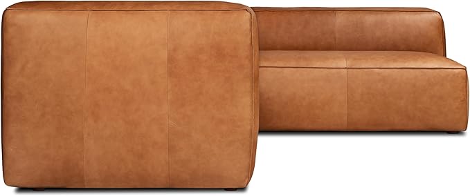POLY & BARK Piazza Reversible Corner Sectional 125" Sofa in Bourbon Tan - Image 4