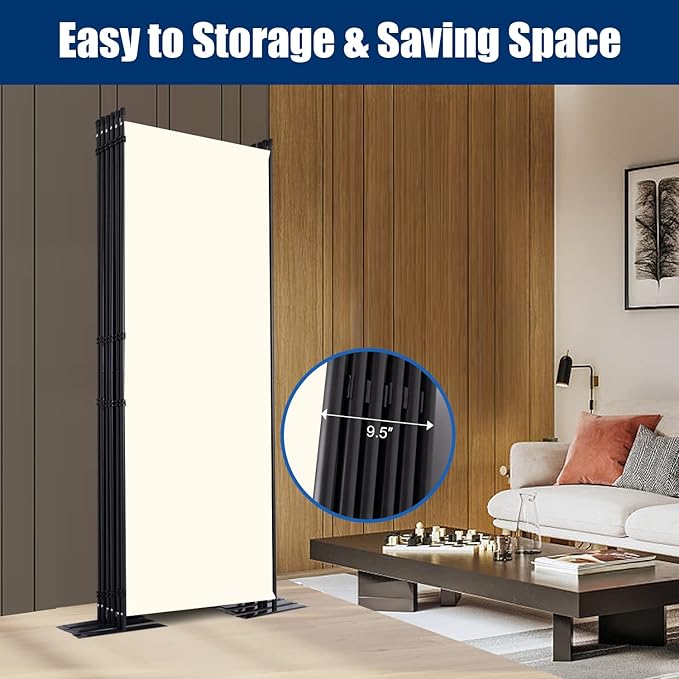 Room Divider 6FT Portable Room Dividers and Folding Privacy Screens, 6 Panel - Image 4