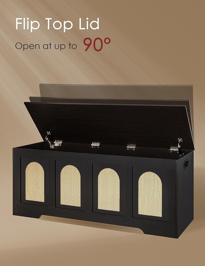 DINZI LVJ Storage Chest, 47.2" Rattan-Like Toy Box - Image 5