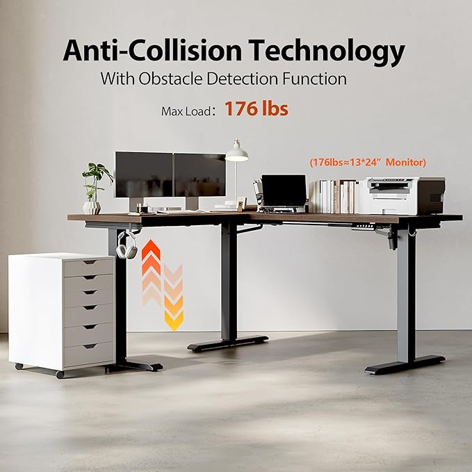 Agilestic 59 Inch L Shaped Standing Desk Adjustable Height, Electric Corner - Image 9