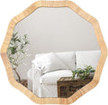 ULIKE Rattan Mirror for Wall, Bathroom 24 Inch Rustic Farmhouse Wall Decor by ULIKE