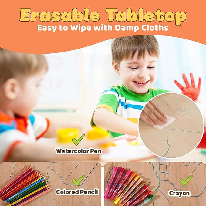 FUNLIO Kids Table and 2 Chairs Set - Image 4