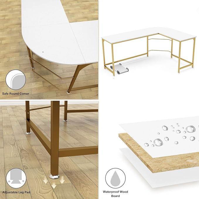 Teraves Reversible L Shaped Desk White - Image 9