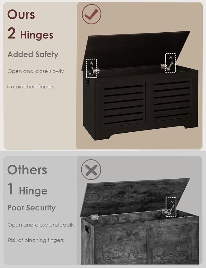 DINZI LVJ Storage Chest, Flip-Top Wooden Toy Box - Image 9