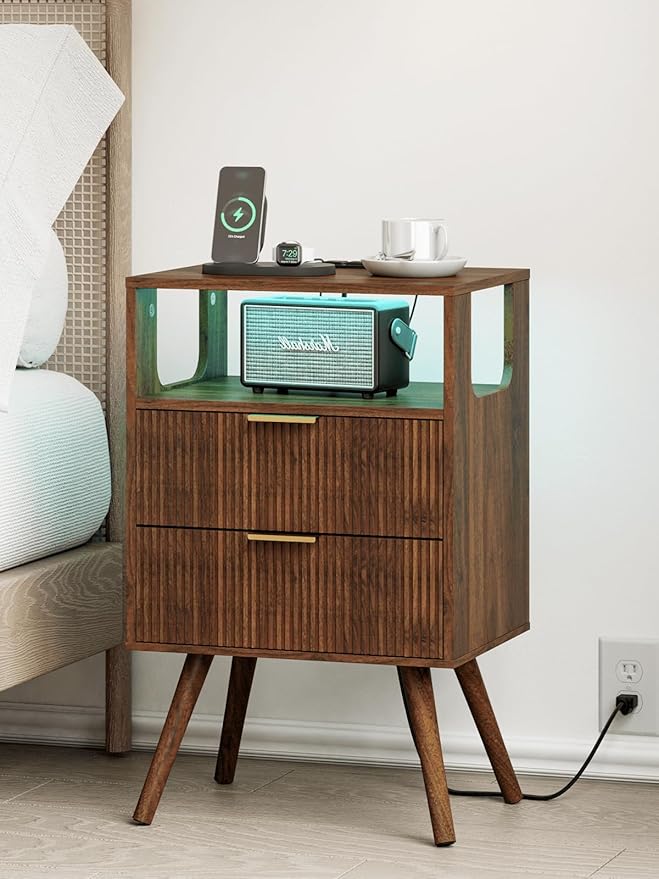 Nightstand, Modern Bedside Table by Leomonio