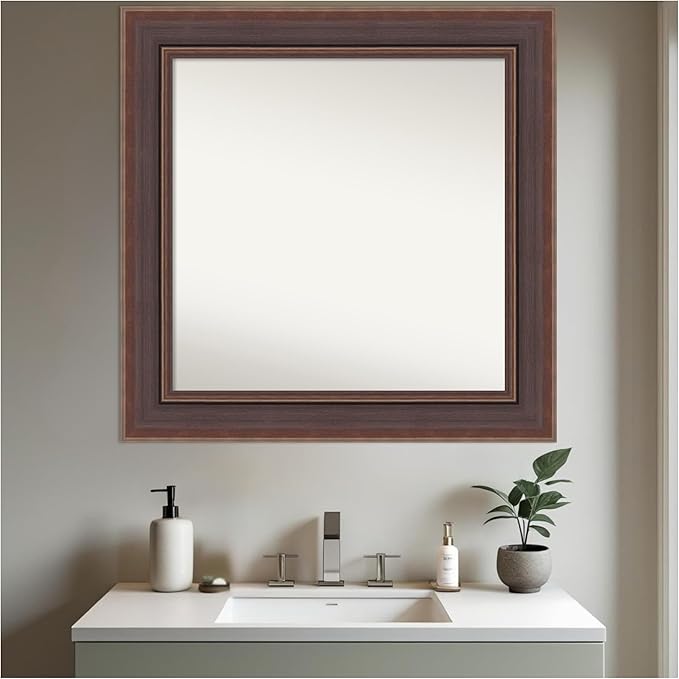 Amanti Art Brown Bathroom Mirror - Image 7